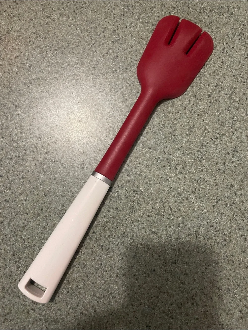 Chef'sPlaner Red Silicone Spoon Spatula with White Handle